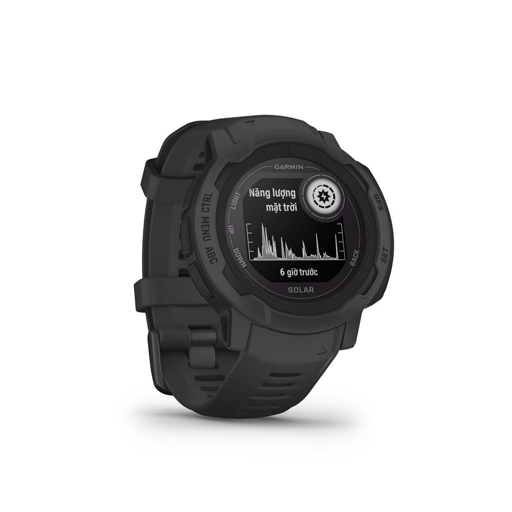 Đồng Hồ Thông Minh Garmin Instinct 2 Solar - Standard Edition (Graphite/Tidal Blue) - Hàng Chính Hãng