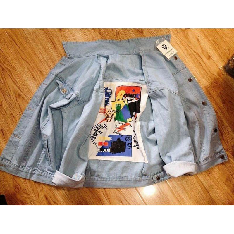 Áo khoác jeans xanh nam nữ BONI