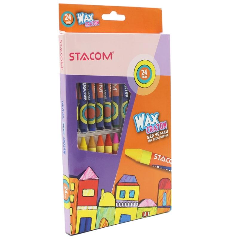 Hộp 24 Bút Sáp Màu Wax Crayon - Stacom CR024W