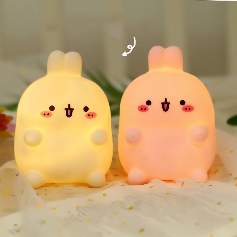 Đèn Ngủ Decor Phòng Dễ Thương Trang Trí Phòng Ngủ Phòng Khách Pin Hình Thỏ Cute 11x8x9 cm