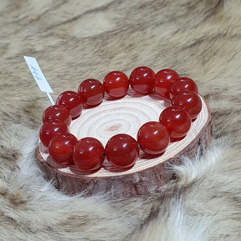 Vòng Tay Phong Thủy Đá Mã Nảo Đỏ Thiên Nhiên Cho Người Mệnh Hỏa Thổ Size 14li - VTMNCT0004