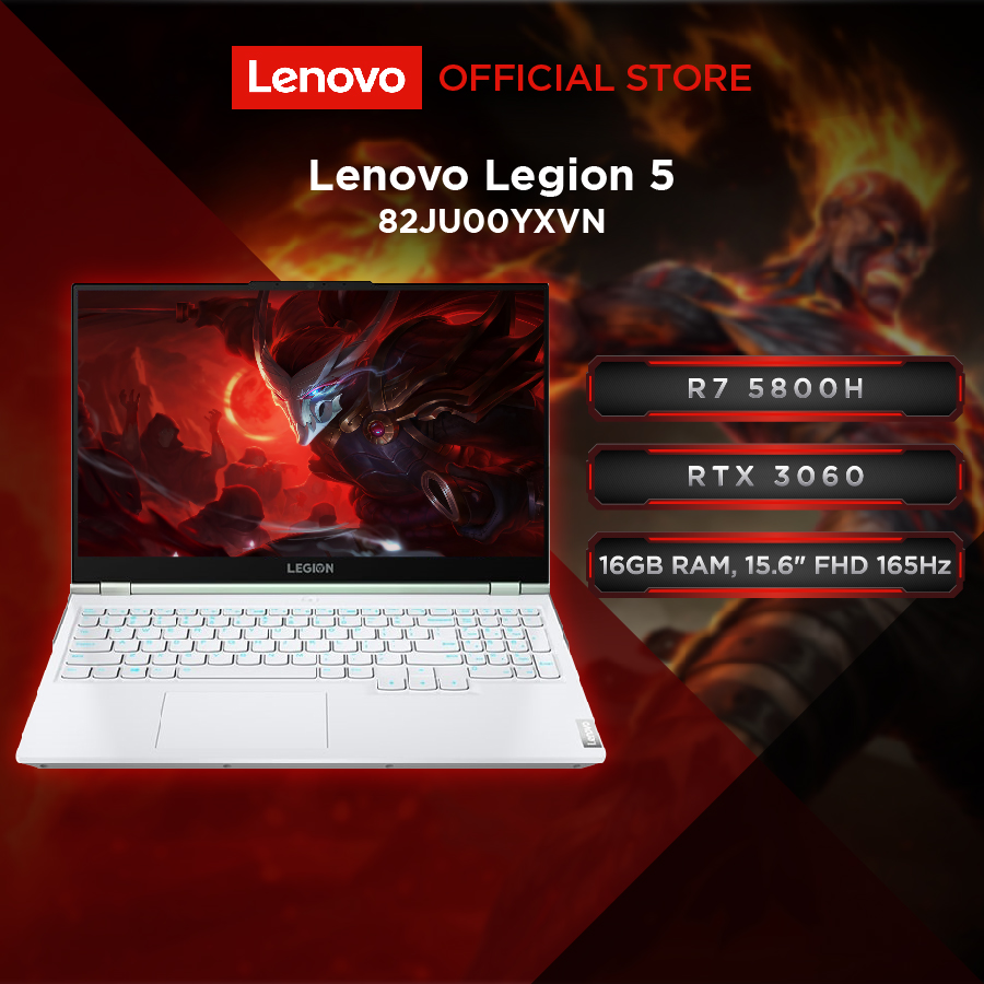 Laptop gaming LENOVO LEGION 5 15ACH6H R7-5800H|16GD4|512GB|15.6FHD|RTX3060|W11 - Hàng chính hãng