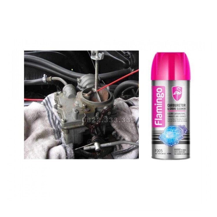 Chai xịt vệ sinh bộ chế hòa khí và bướm ga tẩy rửa tạp chất Flamingo Carburetor & Choke Cleaner (F005) 450ml