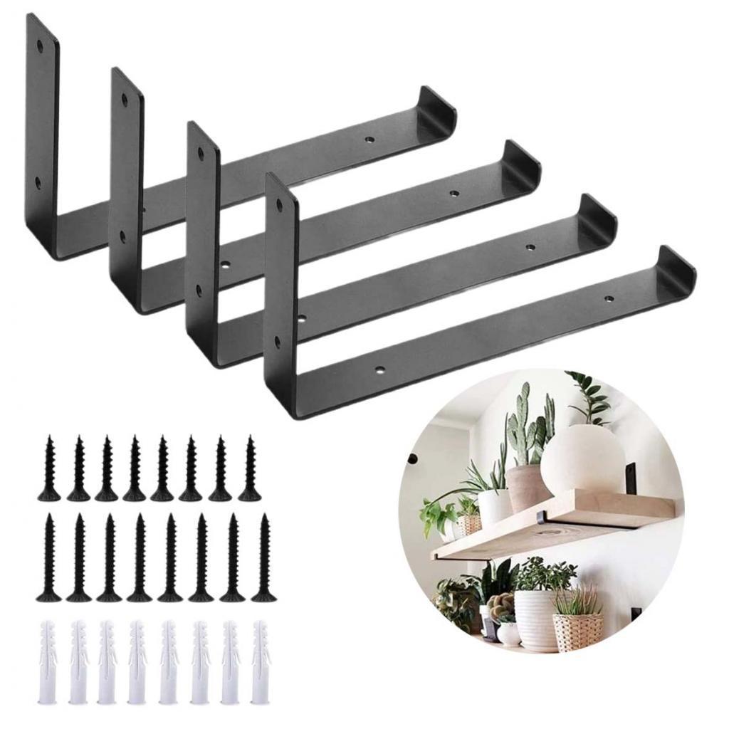 Shelf Brackets Corner Brace L Shaped Modern Metal Wall Mounted Shelf Support for Home Farmhouse Restaurant DIY Storage Floating Shelf Office