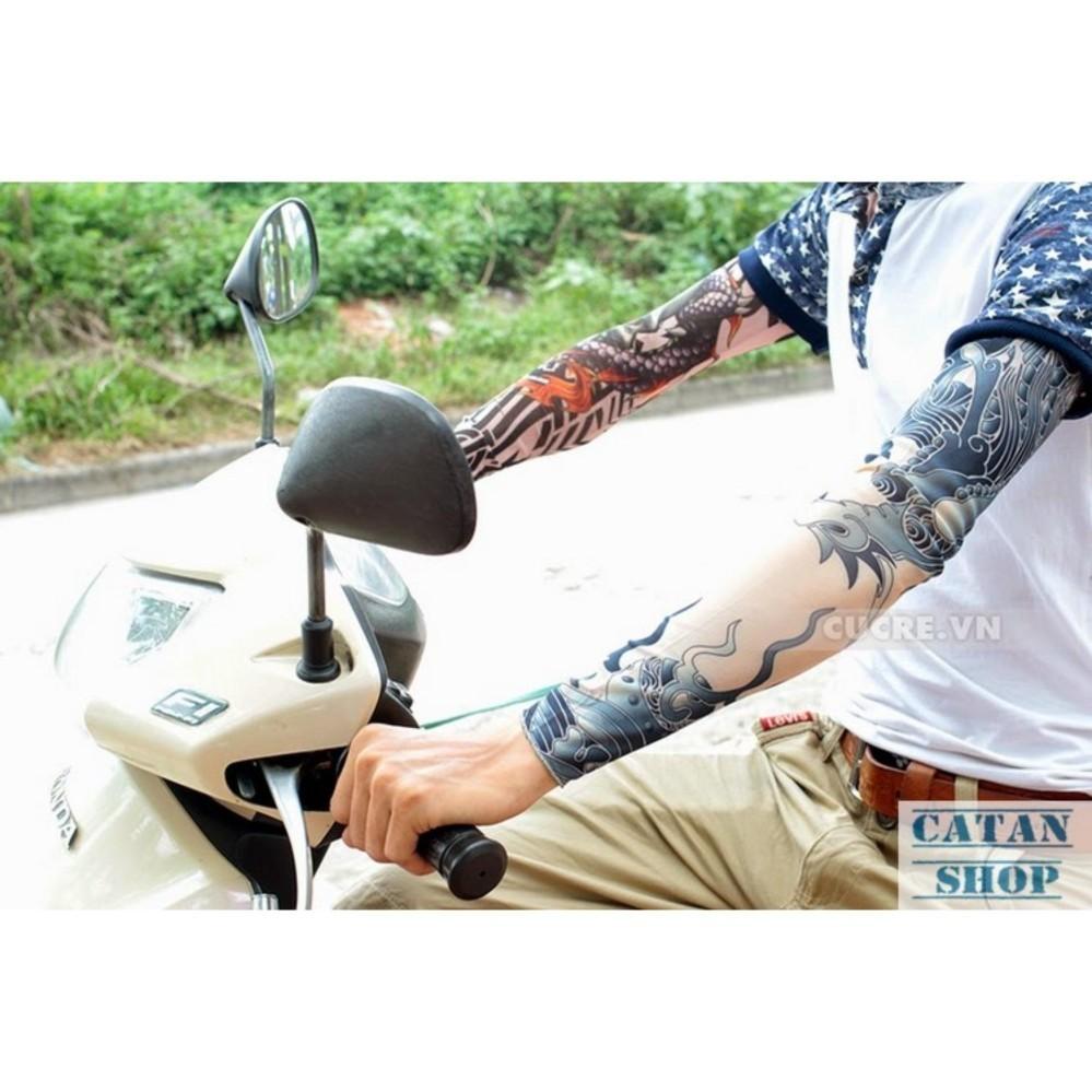 Combo 2 Bao tay hình xăm, găng tay che nắng giả xăm cá tính, thời trang, phong cách TT05-BTGX-2