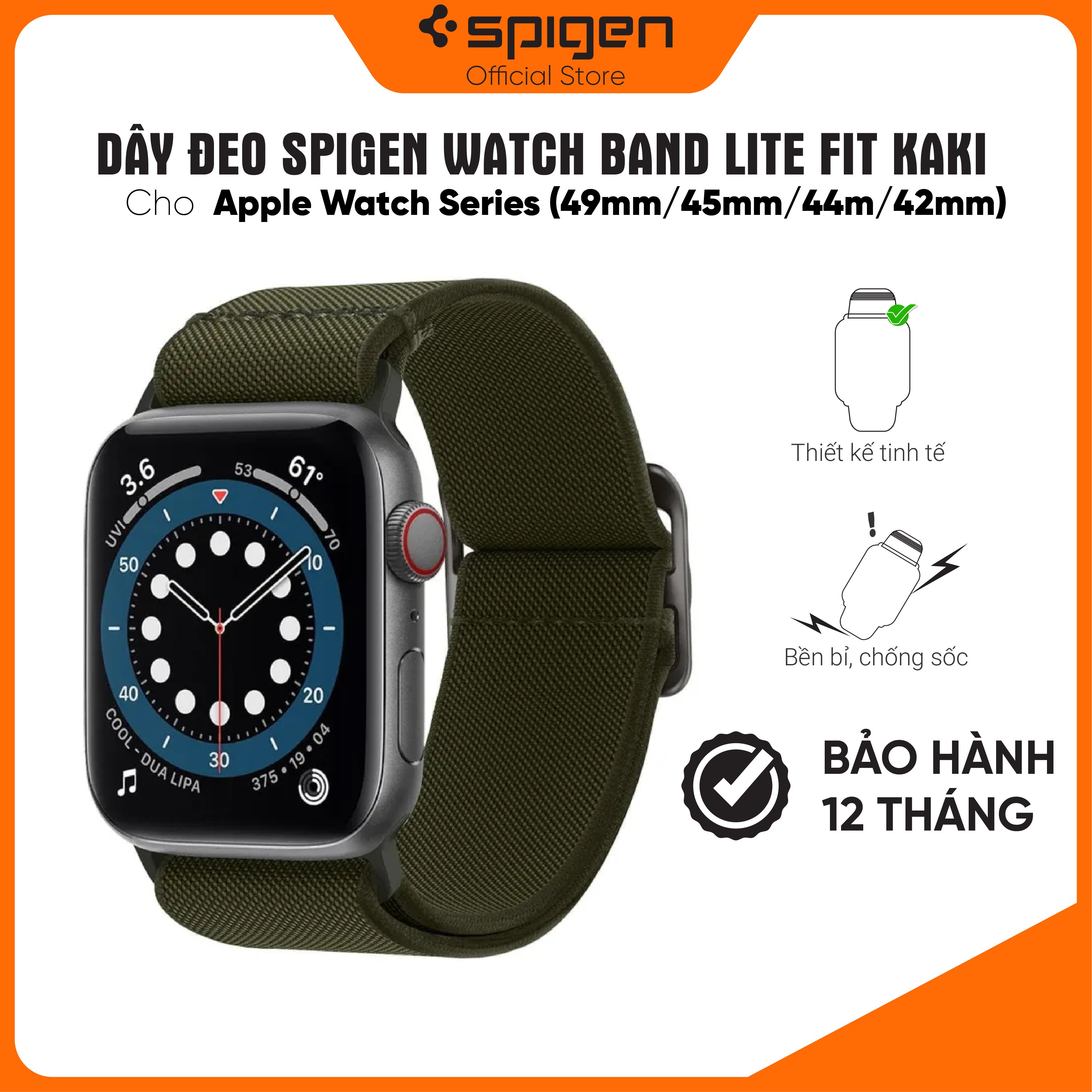 Dây đeo cho Apple Watch Series (49mm/45mm/44m/42mm) Watch Band Lite Fit - Hàng chính hãng