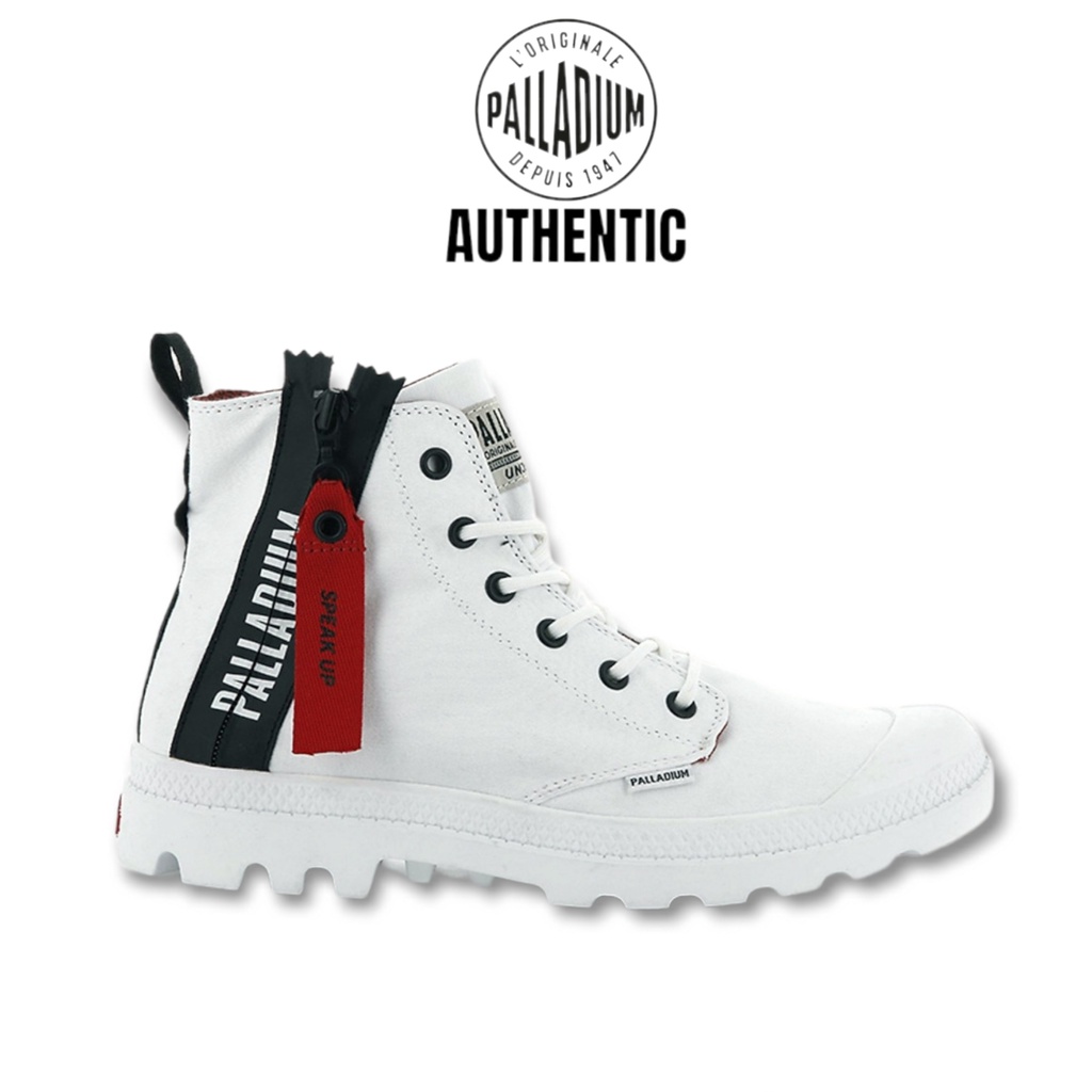 Giày Palladium dây kéo Zip nam nữ sneaker màu trắng