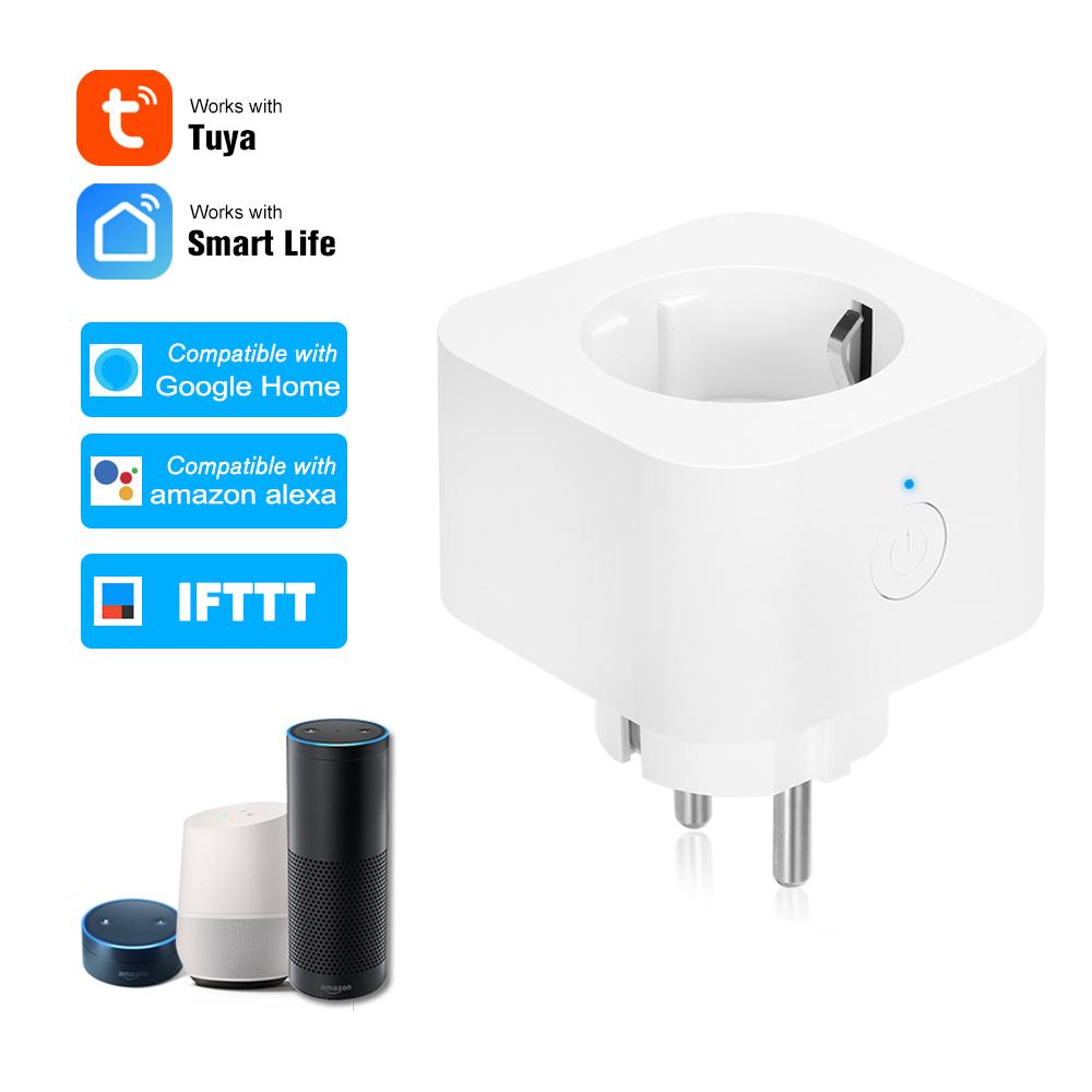 Mini Smart WiFi Socket EU Type F Remote Control by Smart Phone from Anywhere Timing Function, Voice Control Compatible with Amazon Alexa and for Google Home IFTTT