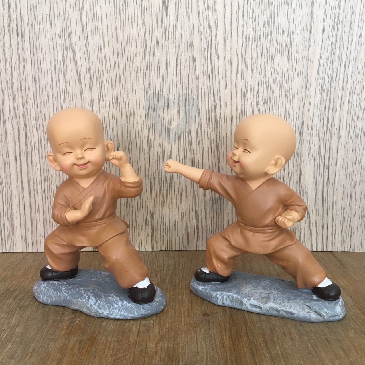Bộ tượng 2 chú tiểu yêu đời - luyện võ