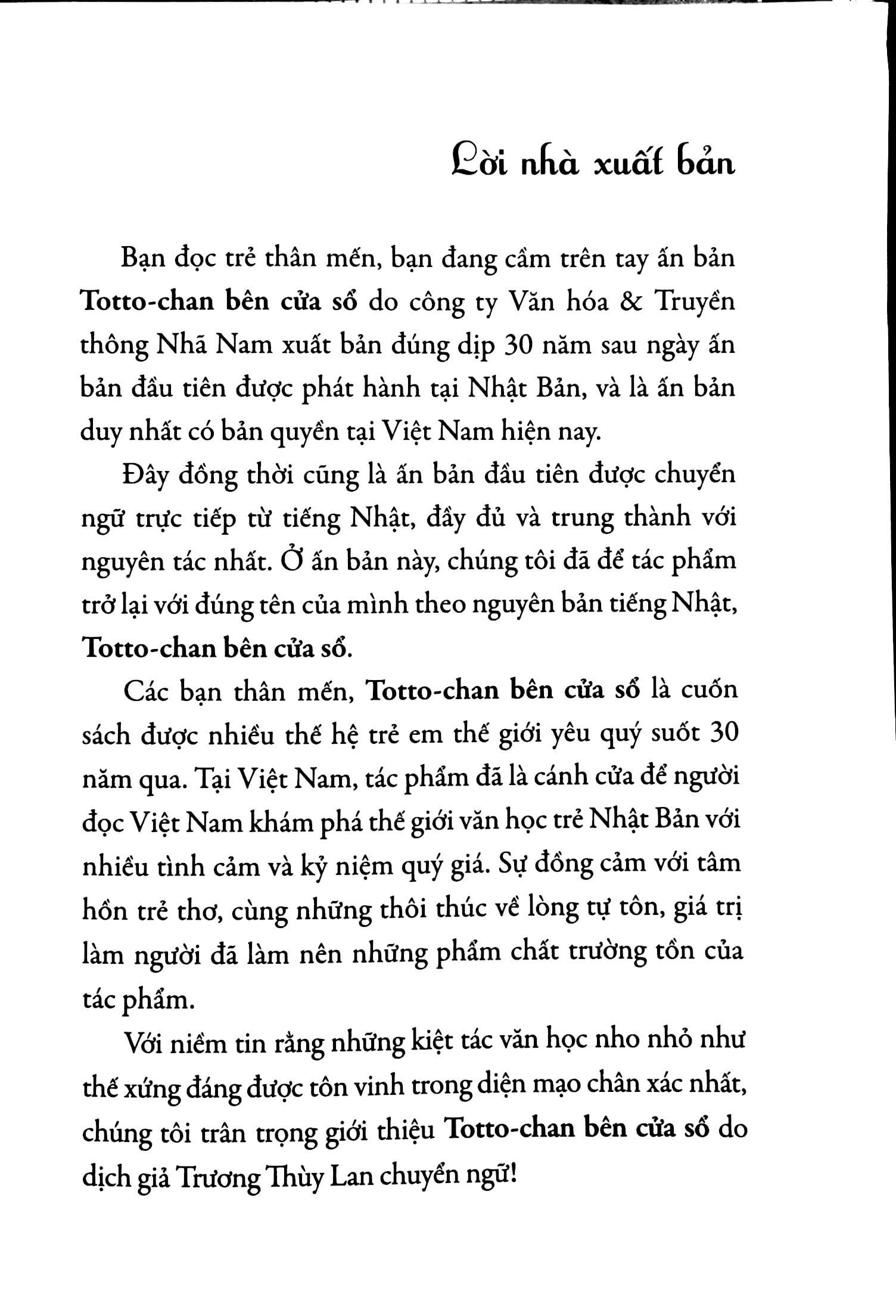 Totto-chan Bên Cửa Sổ