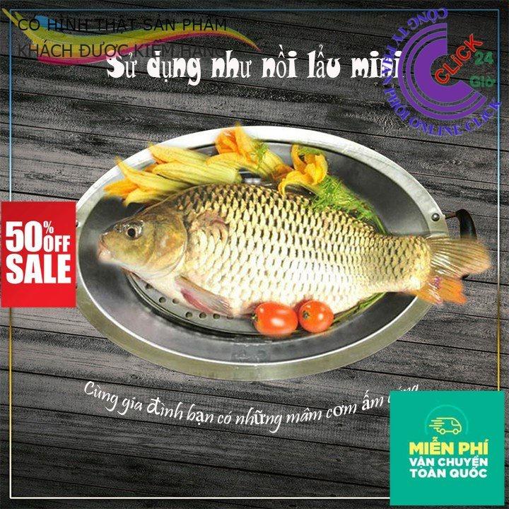 Khay Lẩu Cá Chép Om Dưa Inox Nấu Được Trên Mọi Loại Bếp - Hàng Cao Cấp