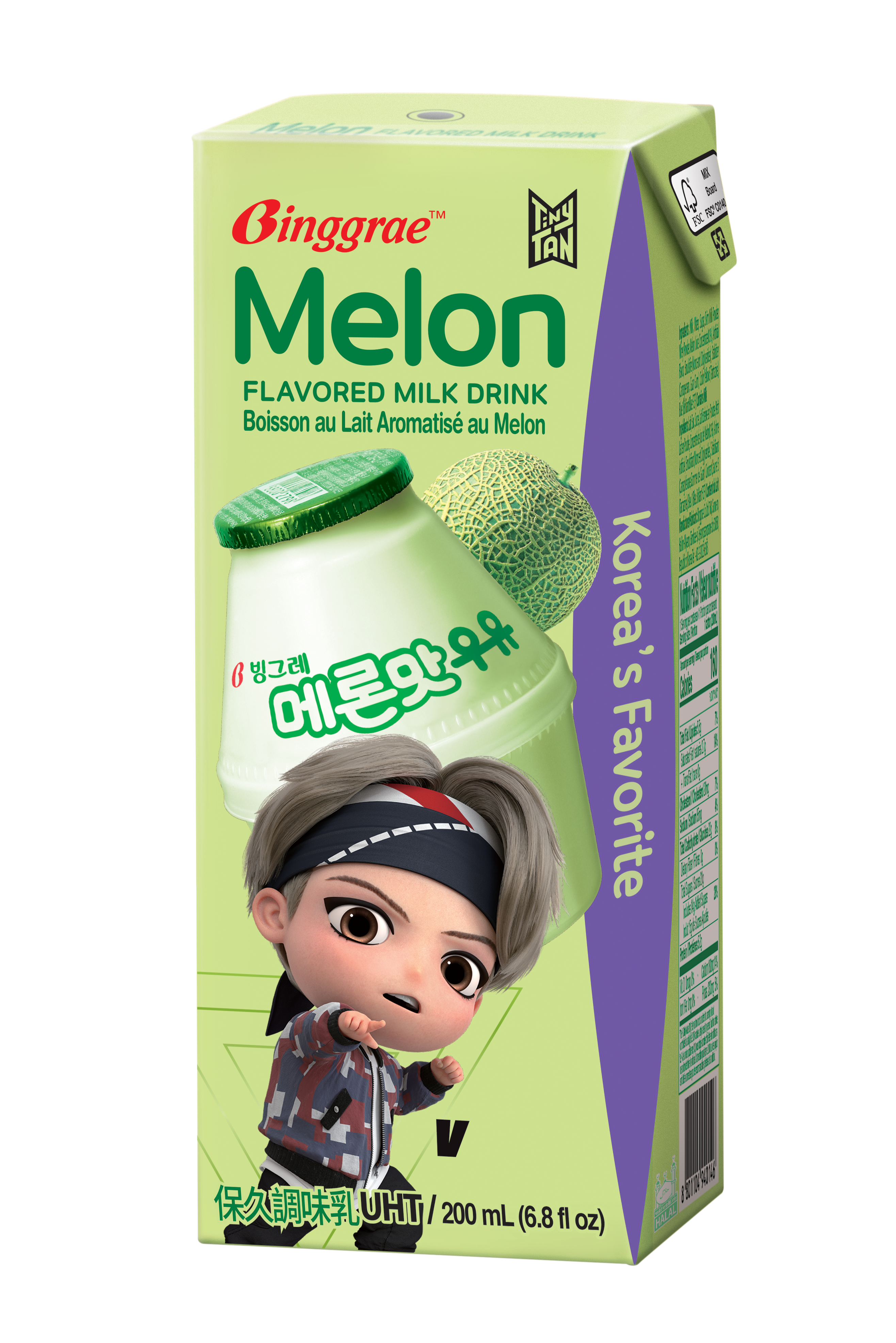 Lốc Sữa Dưa lưới Hàn Quốc Binggrae Melon Milk (200ml x 6 hộp)