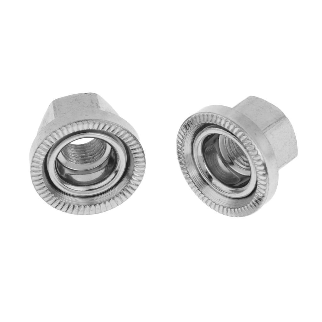 1 Pair Bike Axle Nuts for  Rear Hub Wheel - Solid & Durable