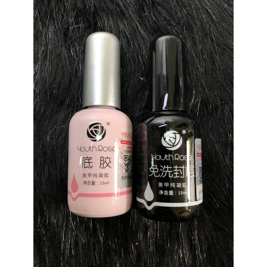 Cặp Base + Top Gel Hoa Hồng Youth Rose 15ml x 2