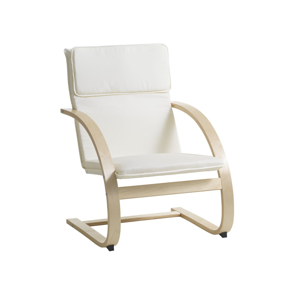 Ghế thư giãn | JYSK Tilst | veneer bạch dương/cotton | màu tự nhiên/trắng | R67xS78xC92cm