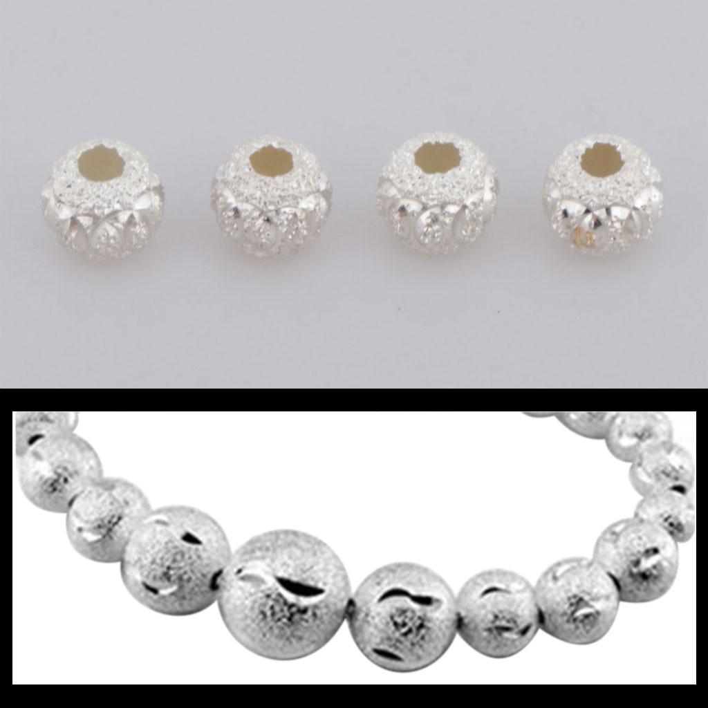 925 Silver Loose Beads Metal Beads Spacer Beads Craft Jewelry Making Beads