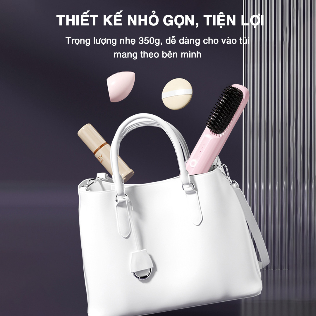 Lược Điện Tạo Kiểu Không Dây Vietnamrobovac S7 - Chăm Sóc Tóc Suôn Mượt - Hàng Chính Hãng