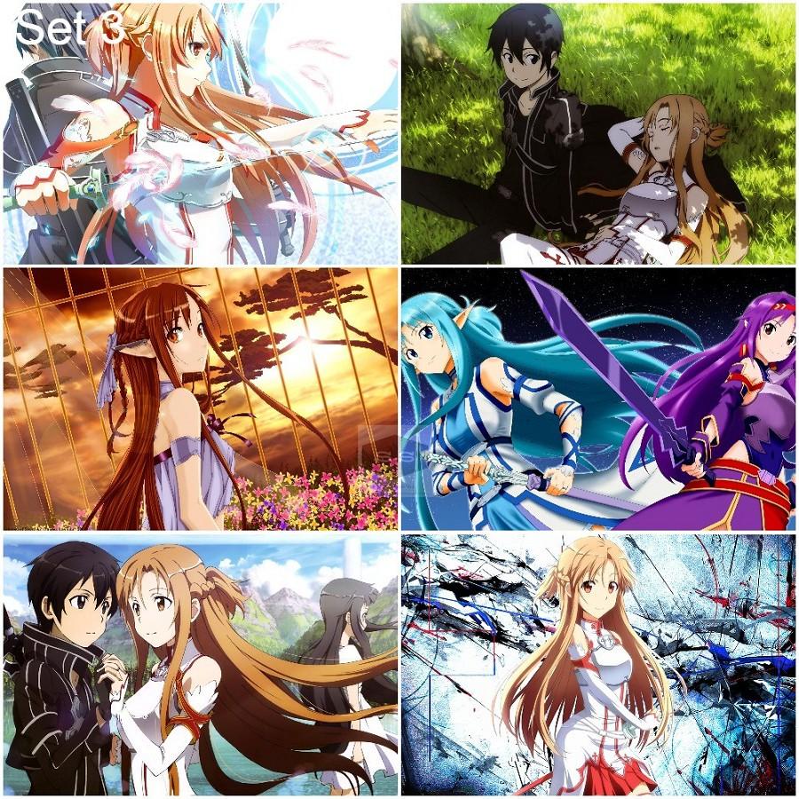 Bộ 6 Áp phích - Poster Anime Sword Art Online - Đao Kiếm Thần Vực - A3,A4,A5