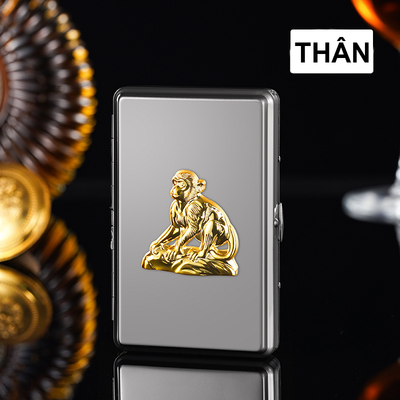 Hộp Đựng Thuốc Kẹp Kim Loại 12 Con Giáp Cao Cấp