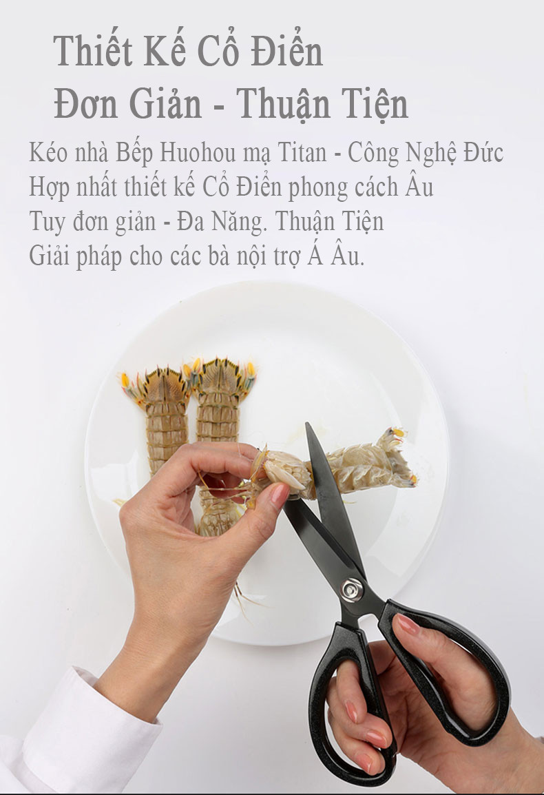 Kéo nhà bếp mạ titan cao cấp Huohou HU0025