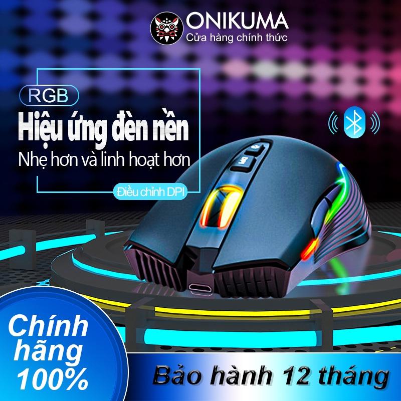 Chuột chơi game Bluetooth có sạc không dây ONIKUMA CW905 Màu đen với hiệu ứng ánh sáng RGB, có thể điều chỉnh DPI 5 tốc [Hàng chính hãng]