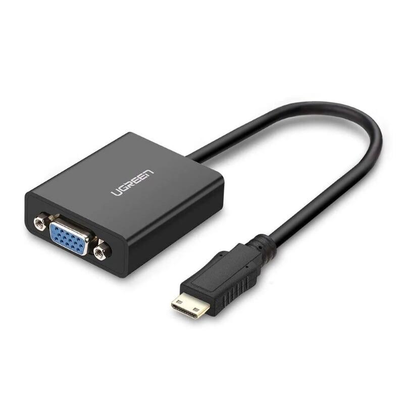Ugreen UG40270MM112TK 15CM Màu Đen Bộ chuyển Mini HDMI sang VGA - HÀNG CHÍNH HÃNG