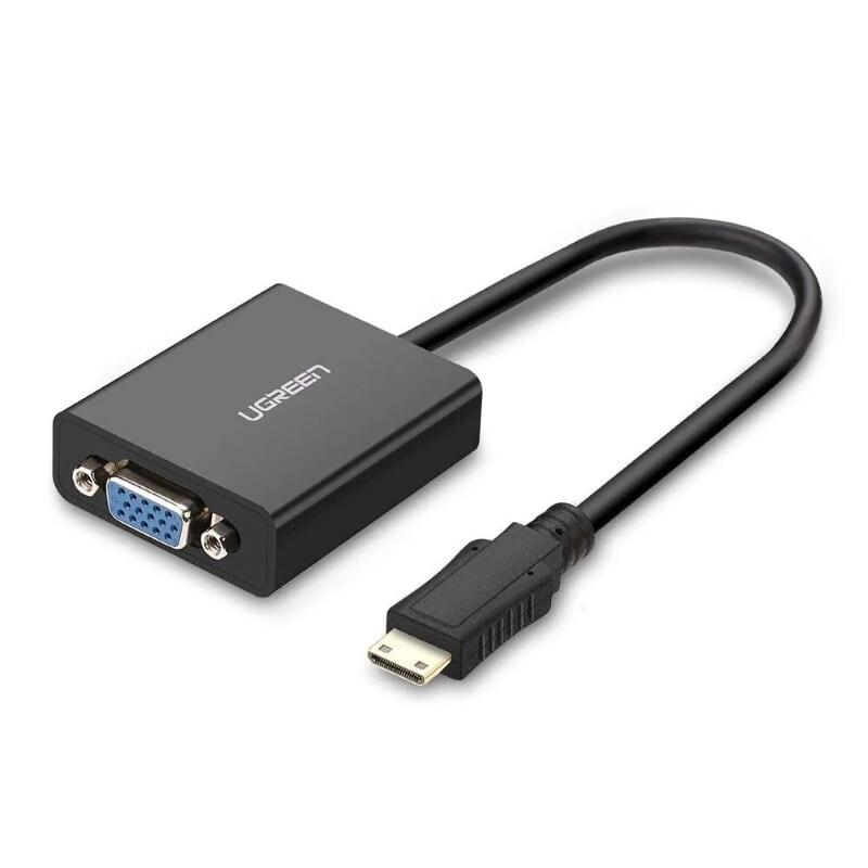 Ugreen UG40270MM112TK 15CM Màu Đen Bộ chuyển Mini HDMI sang VGA - HÀNG CHÍNH HÃNG