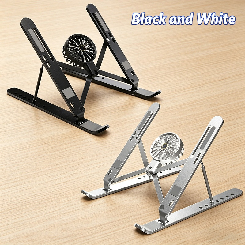 Bộ Giá Đỡ Laptop gấp gọn và quạt - Đế Kê Laptop Tản Nhiệt Có Thể Điều Chỉnh Độ Cao