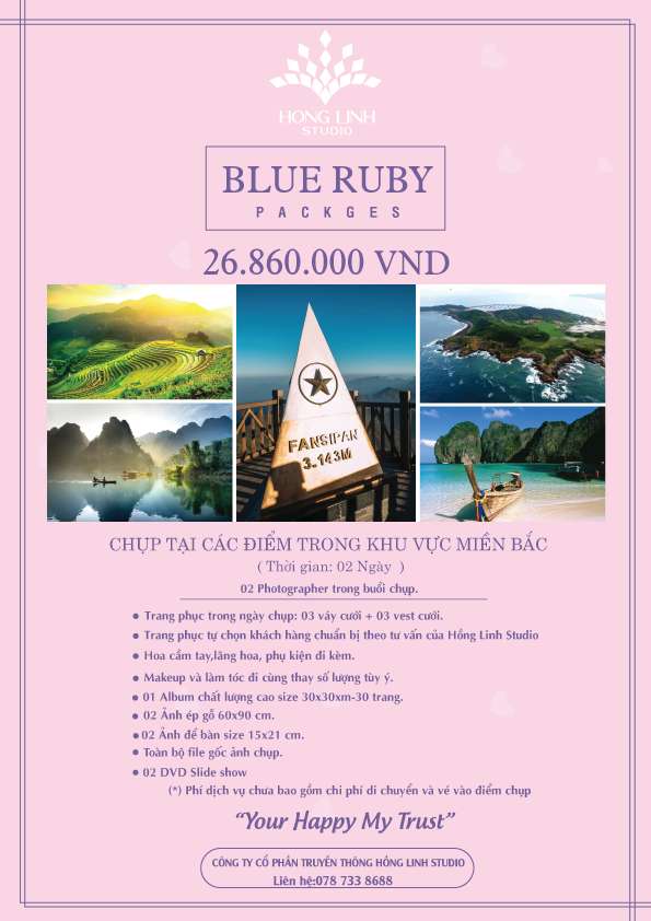 Chụp ảnh cưới tại Hồng Linh Studio-Voucher gói chụp ảnh cưới tại các địa điểm trong Khu vực miền Bắc