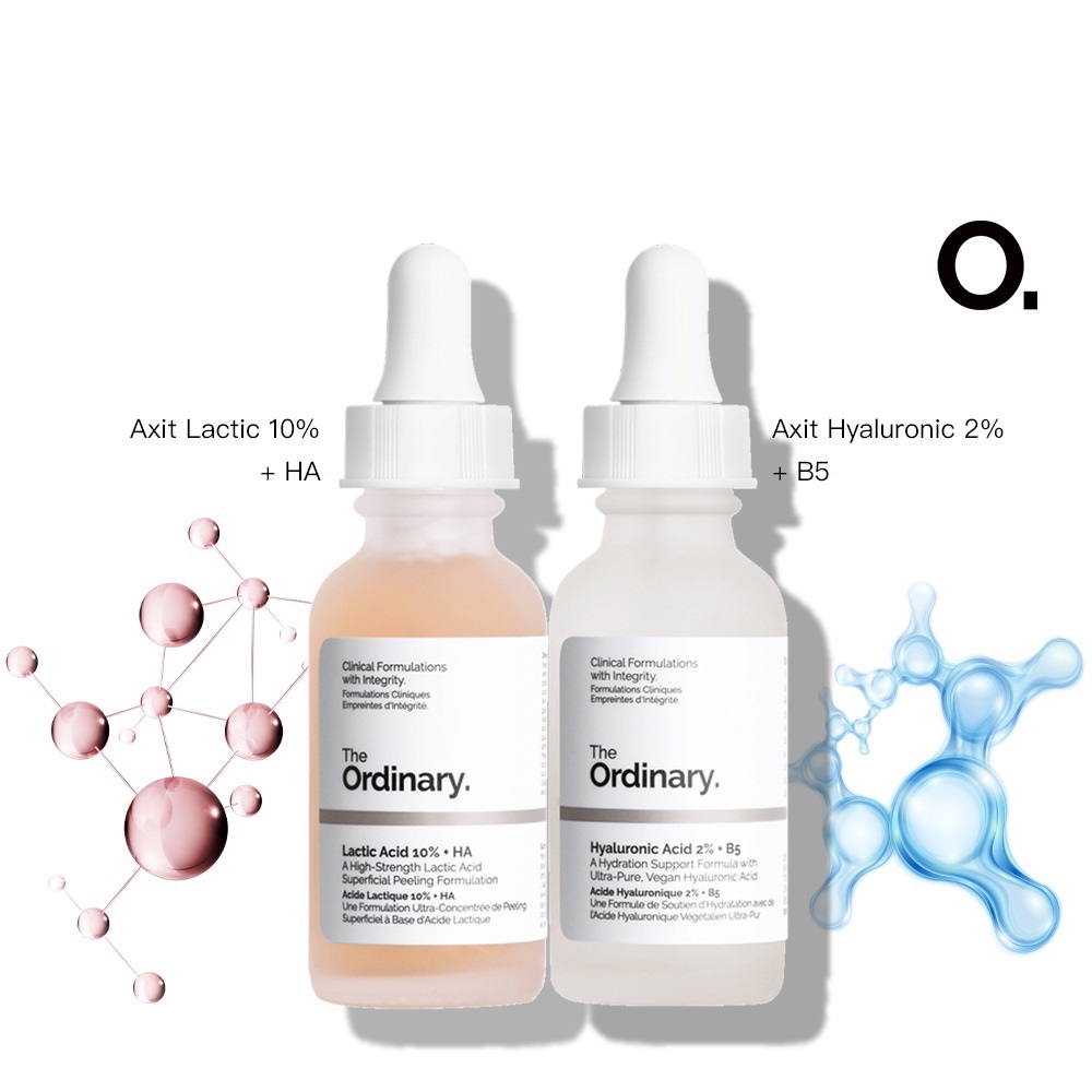 The Ordinary Bộ Tẩy Tế Bào Chết - Hyaluronic Acid 2% + B5 / Lactic Acid 10% + HA dưỡng ẩm - 2x30ml