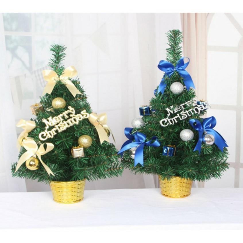 Cây thông Noel mini trang trí cao 50cm tặng phụ kiện Cây thông mini 50cm đầy đủ phụ kiện mẫu C12