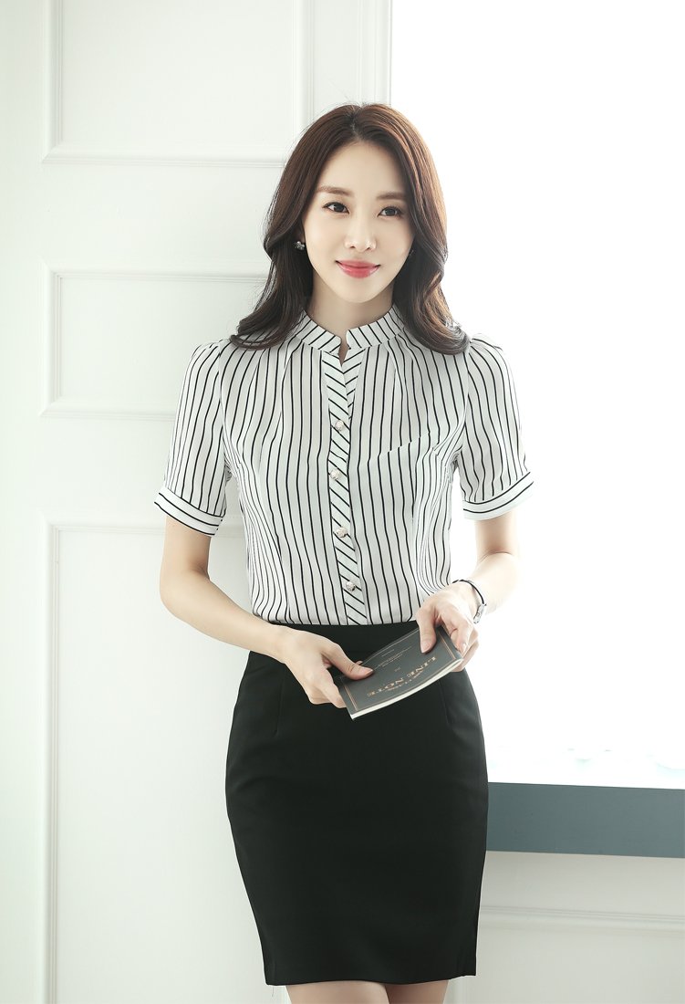 Áo sơ mi , sơ mi nữ trắng ngắn tay kẻ caro SM50