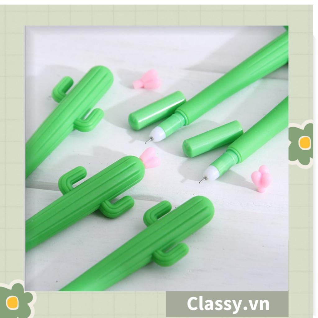 Bút gel Classy hình xương rồng cactus màu xanh dài 15 CM siêu dễ thương dụng cụ học sinh văn phòng phẩm PK1339