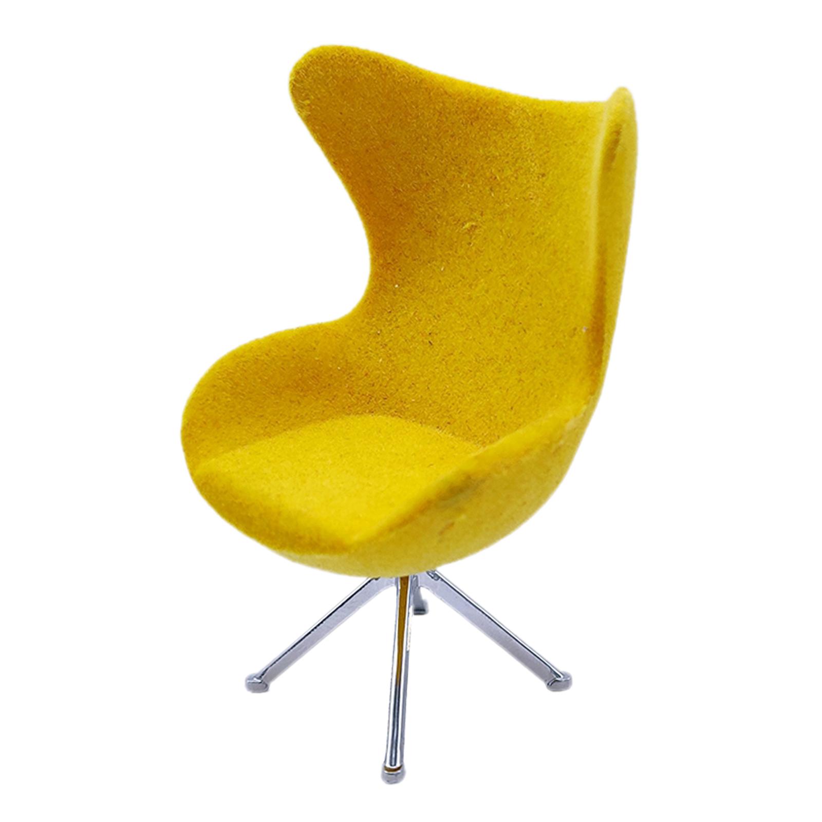 Yellow Dollhouse Toy Miniature Furniture Plastic Outdoor Garden Chair Toy 1:12