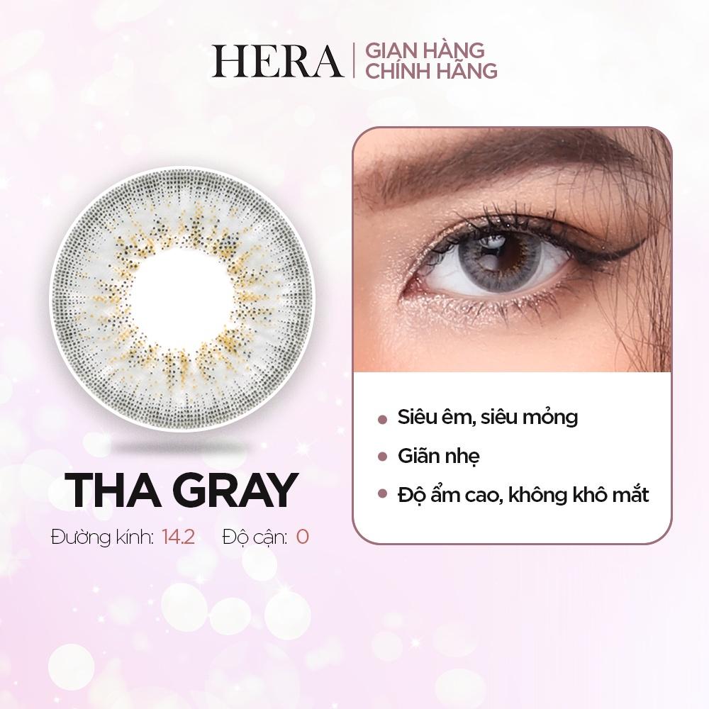 Kính Áp Tròng Hera Xám Vân Mây Trong Trẻo Không Độ CLOUDY AGATE GRAY Nhập Khẩu Hàn Quốc Lens Không Cận 6 Tháng (1 Cặp)