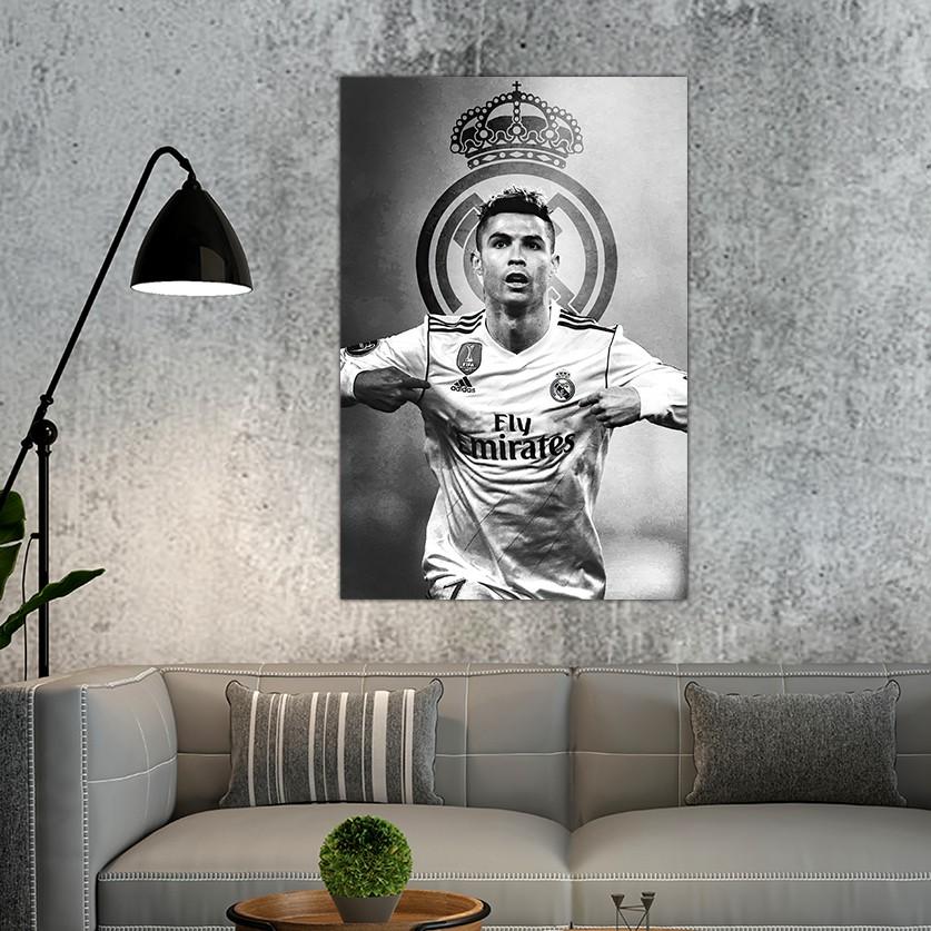 Decor Dán Tường Ronaldo Juventus | Hình Ảnh Trang Trí Phòng Chất Liệu Decal PVC 5 Lớp Chống Nước Kích Thước 40*60