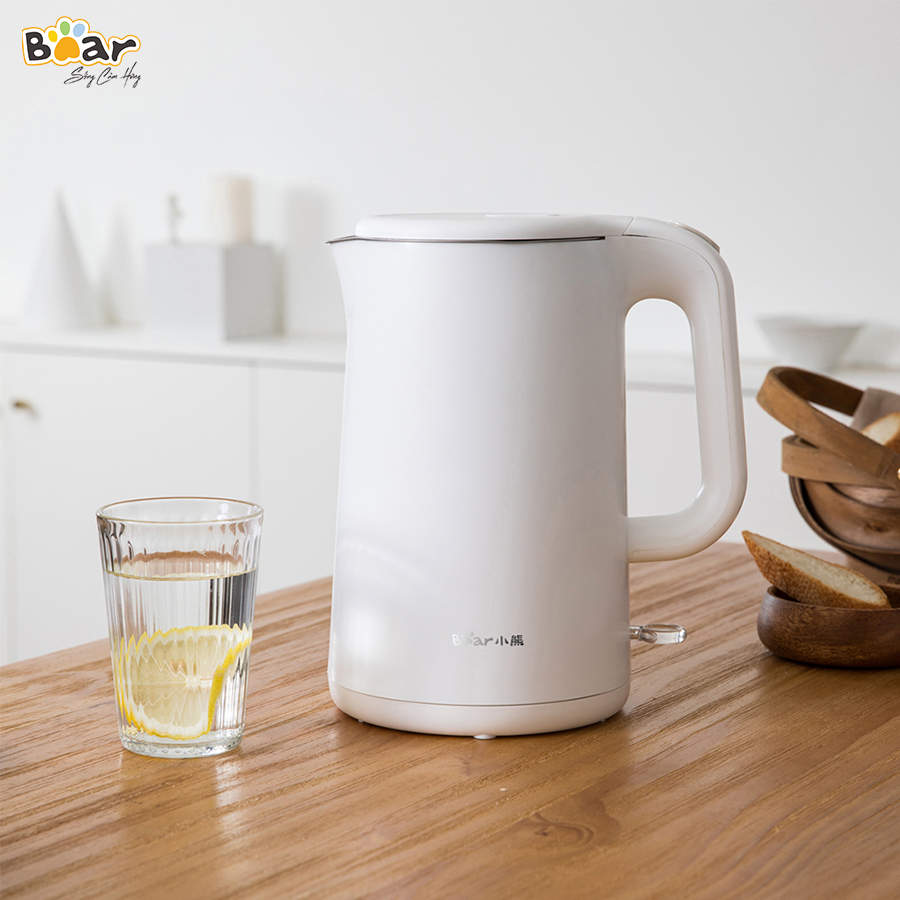[Hàng Chính Hãng]Bình đun nước siêu tốc Bear ZDH-B15T1 1.5L công suất 1500W, lõi ấm Inox 304 cao cấp, chống cháy cạn, chống cháy khi quá nhiệt, ngắt điện tự động khi sôi, phù hợp sử dụng trong gia đình, văn phòng nhỏ