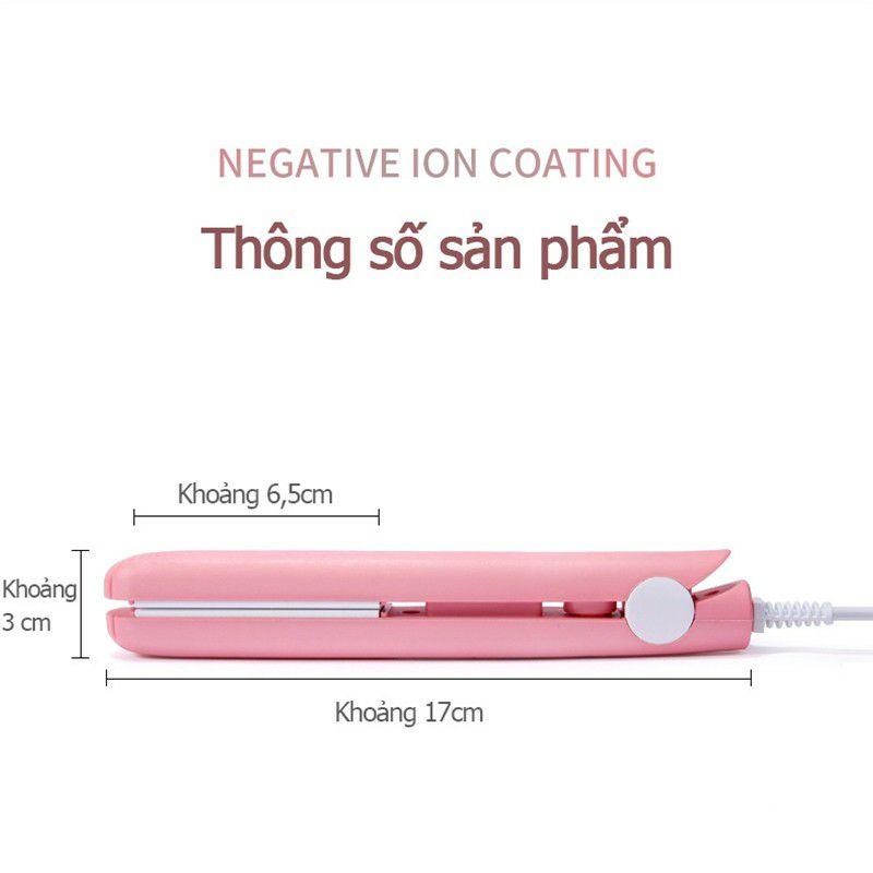 Máy bấm tóc mini du lịch tặng kèm hộp dễ thương - Máy uốn duỗi dập xù tóc mini tiện lợi - Kẹp tóc duỗi thẳng Mabe