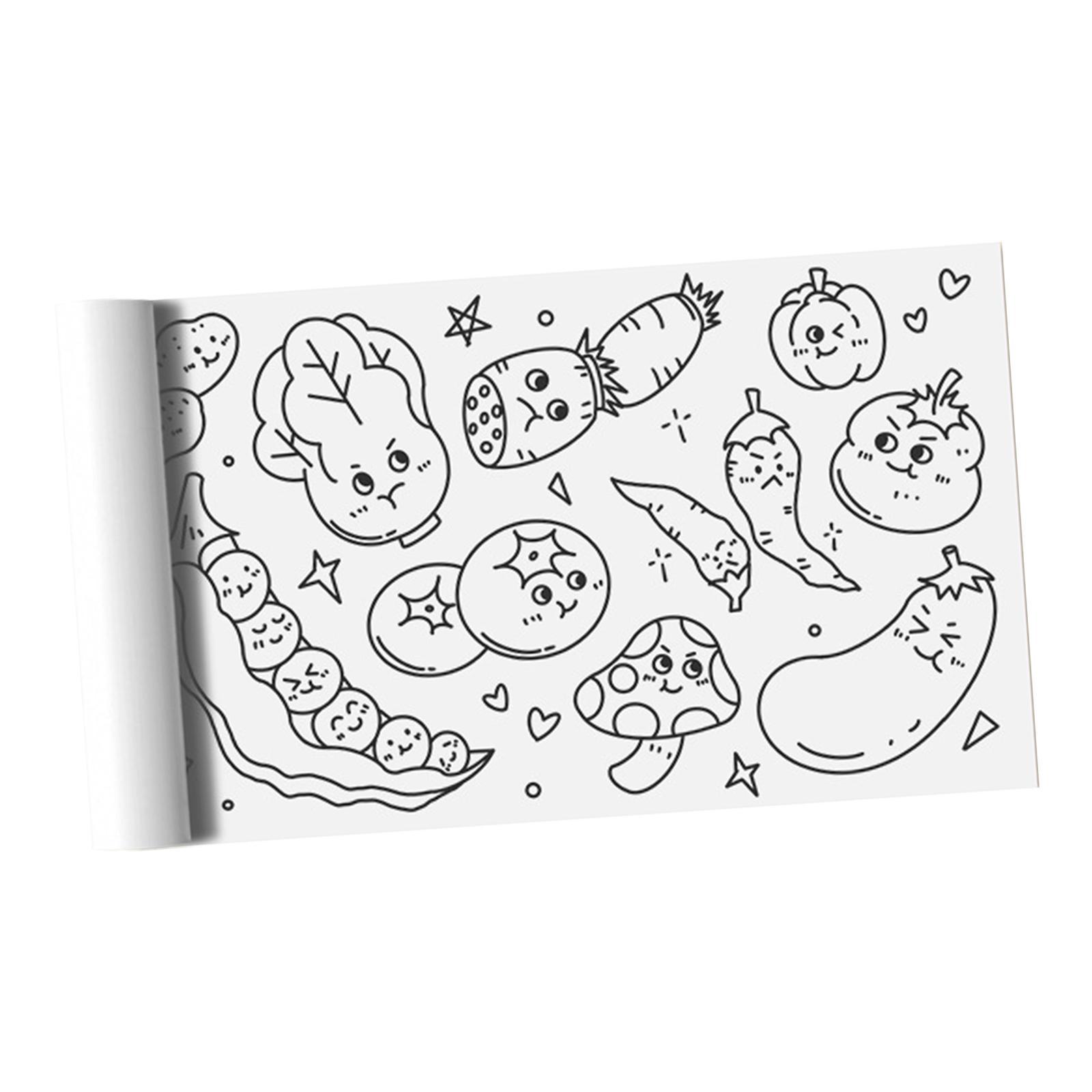2Pieces Large Kids Coloring Paper Roll, Colorable with Tear Off Line Coloring Tablecloth for Children Birthday Home
