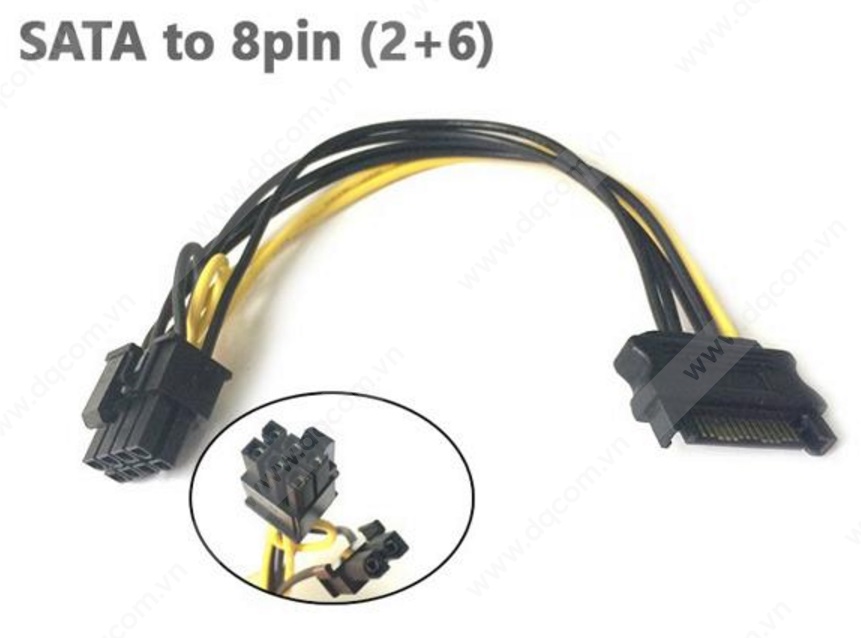 Cáp nguồn card đồ họa SATA sang 8 Pin (20cm)