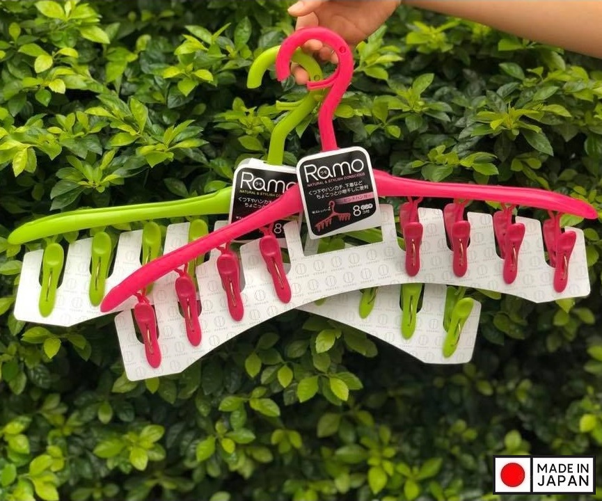 Móc phơi quần áo 8 kẹp Kokubo Ramo - Made in Japan