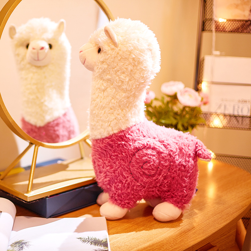 Gấu bông lạc đà alpaca dễ thương 2 màu hồng trắng kích thước từ 26-56cm