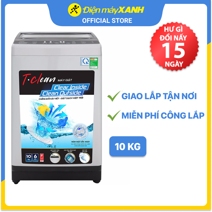 Máy giặt TCL 10 Kg TWA100-B302GM - Hàng chính hãng - Giao hàng toàn quốc