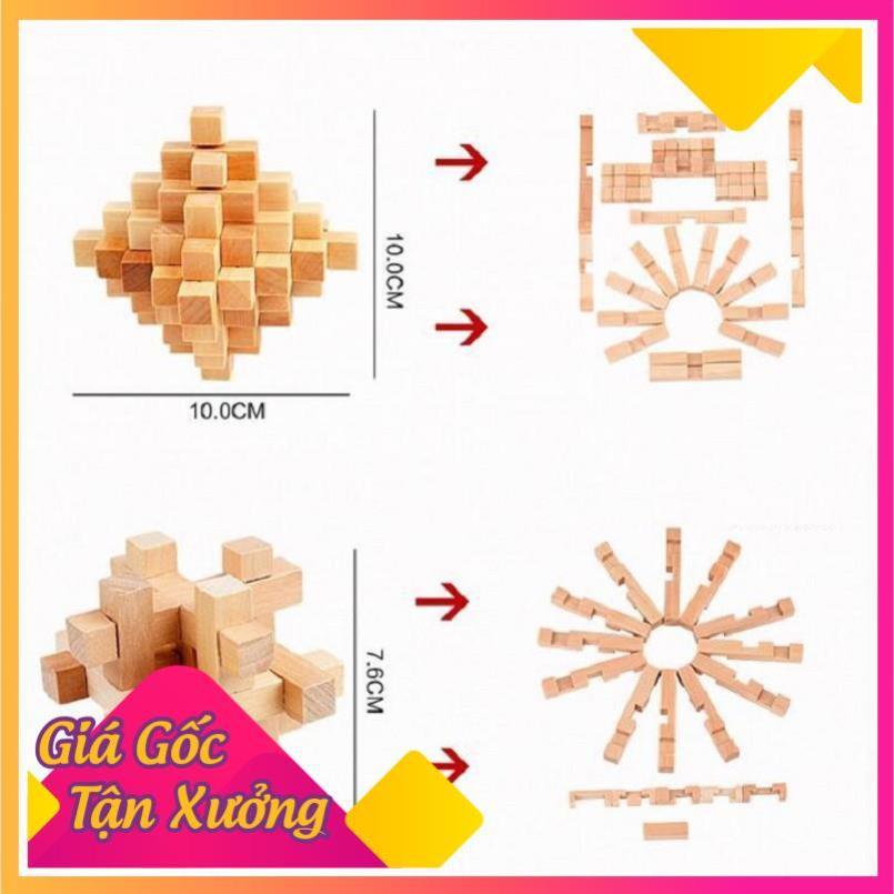 Đồ Chơi Trí Tuệ Khóa Luban Bằng Gỗ Cho Bé Thỏa Sưc Sáng Tạo FREESHIP  TP'S