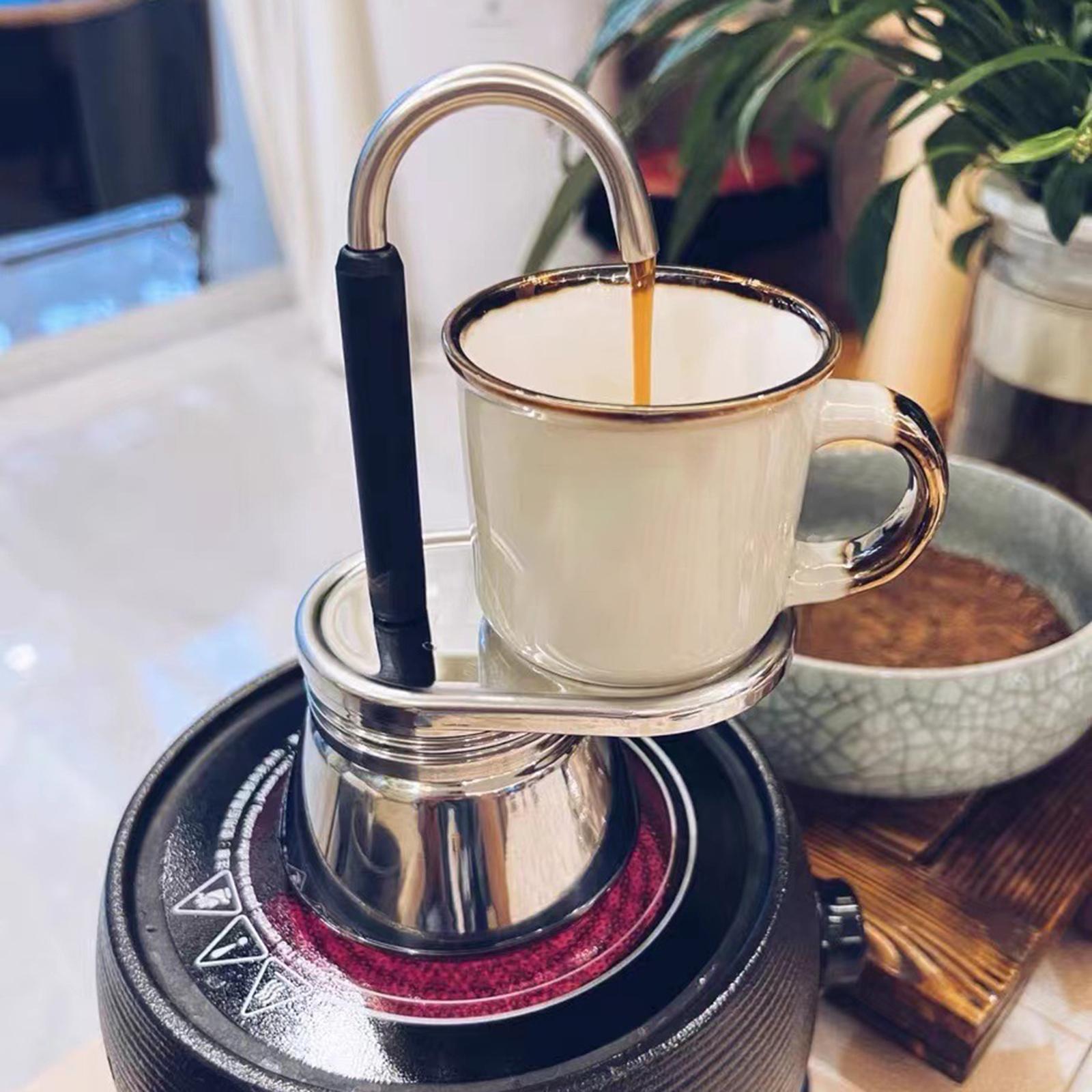 Camping Italian Style Moka Stovetop Espresso Maker Stainless Steel Durable.