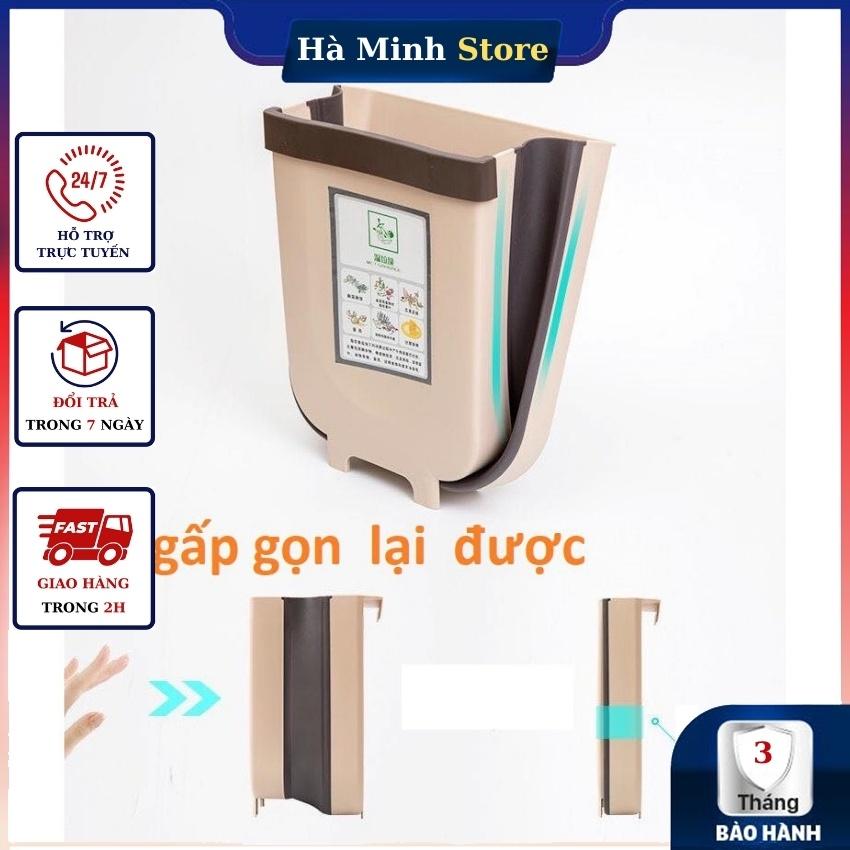 Thùng Rác Gấp Gọn Thông Minh Có Móc Cài, Treo Đươc Mọi Nơi - Thùng Rác Treo Tủ Bếp Có Thanh Gạt Tiện Lợi