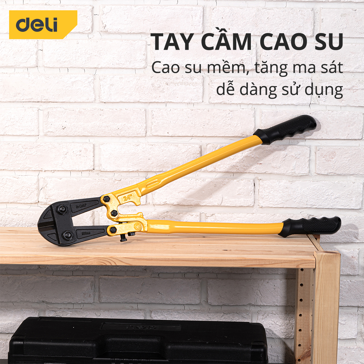 Kìm Cắt Thép Đa Năng Deli - Chất Liệu Cao Cấp Chống Mòn, GỈ - Kích Thước 18inch - Tay Cầm Cao Su Chống Trơn Trượt DL2618