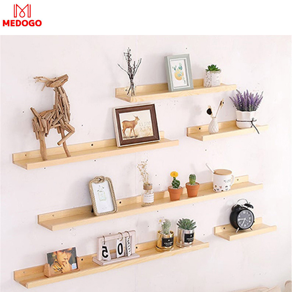 Kệ gỗ treo tường có G nhiều kích thước, kệ trang trí Medogo, decor phòng ngủ, phòng khách, giá gỗ treo tường