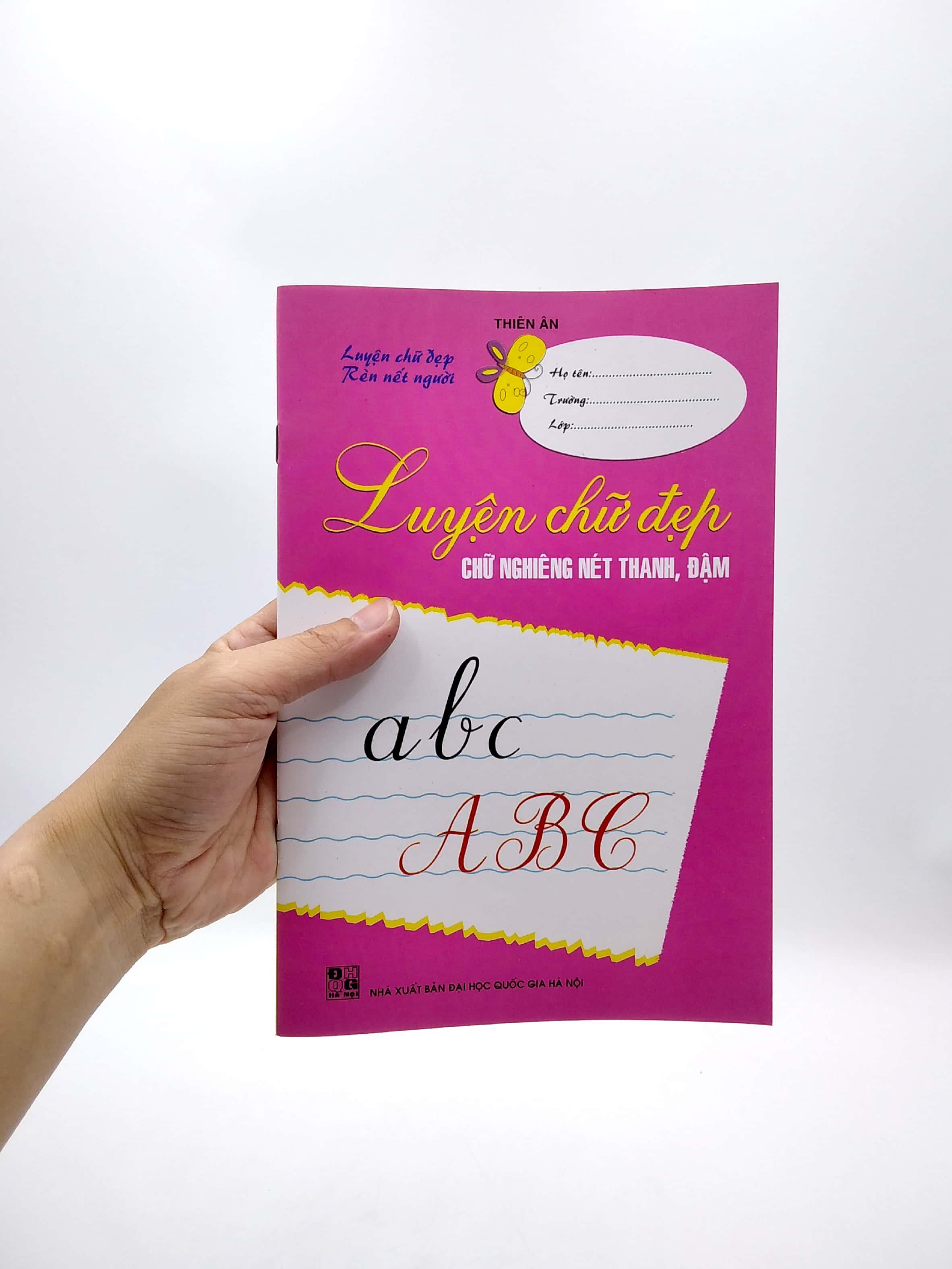 Luyện Chữ Đẹp Chữ Nghiêng Nét Thanh, Đậm