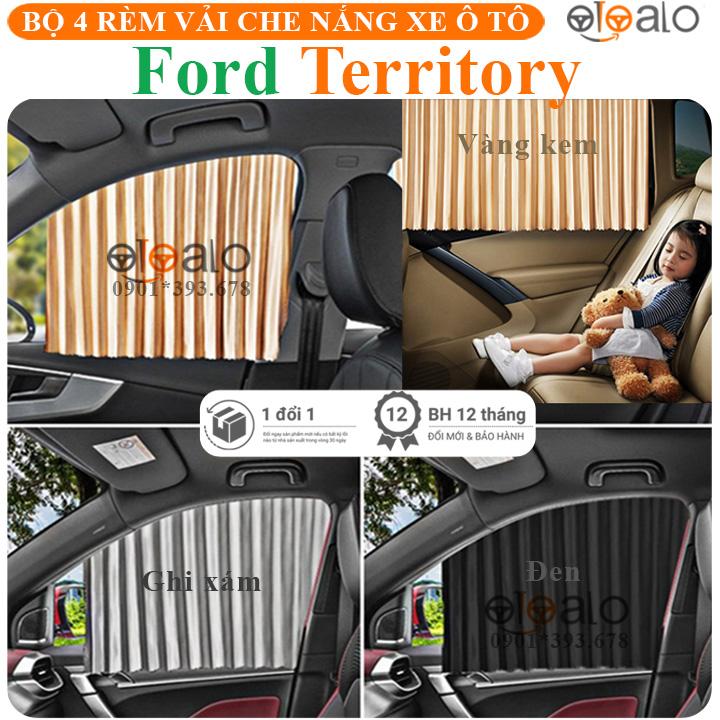 Rèm vải che nắng cửa kính xe Ford Territory vải lụa gắn nam châm keo 3M RVCK